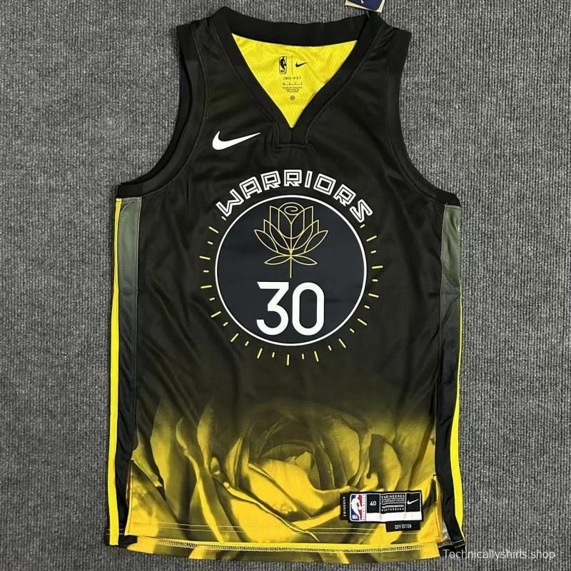 Curry Rose black yellow signed jersey