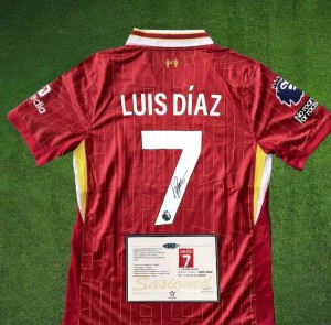 luis diaz liverpool signed + coa 24/25